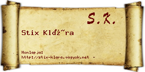 Stix Klára névjegykártya